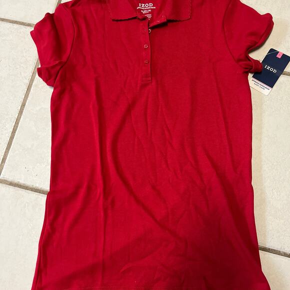 Izod Other - Izod Girls Red 18R Polo Shirt School Approved * Scalloped Collar NWT